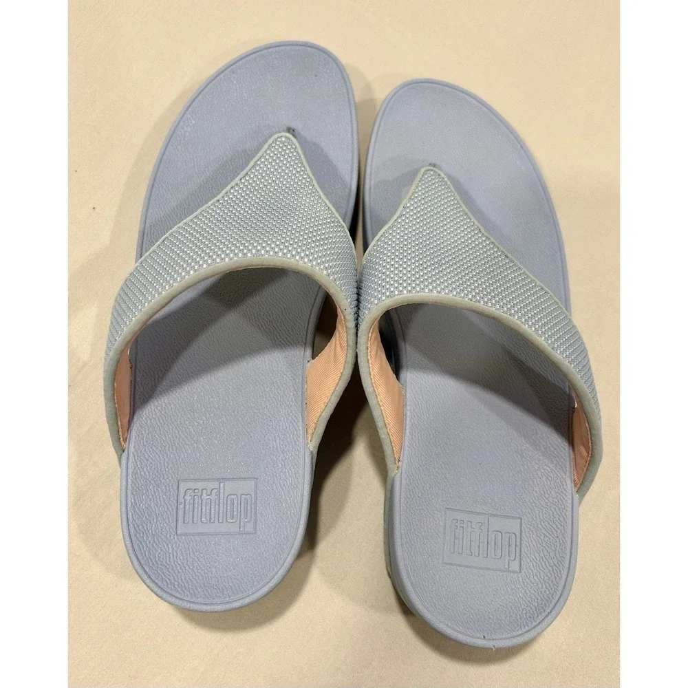 Fitflop Lulu Blue Womens Sz 11‎ Thong Sandals
